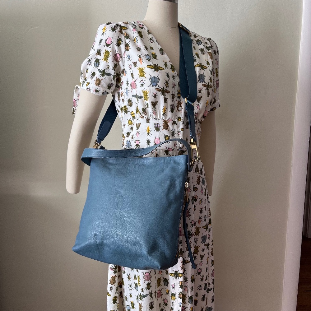 Fossil Maya Hobo Crossbody Faded Indigo